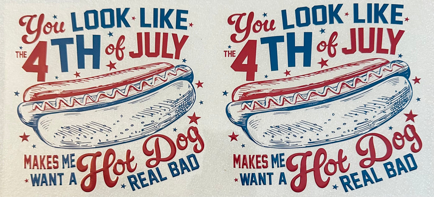 Hotdog 4th of July decal
