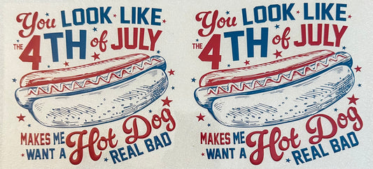 Hotdog 4th of July decal