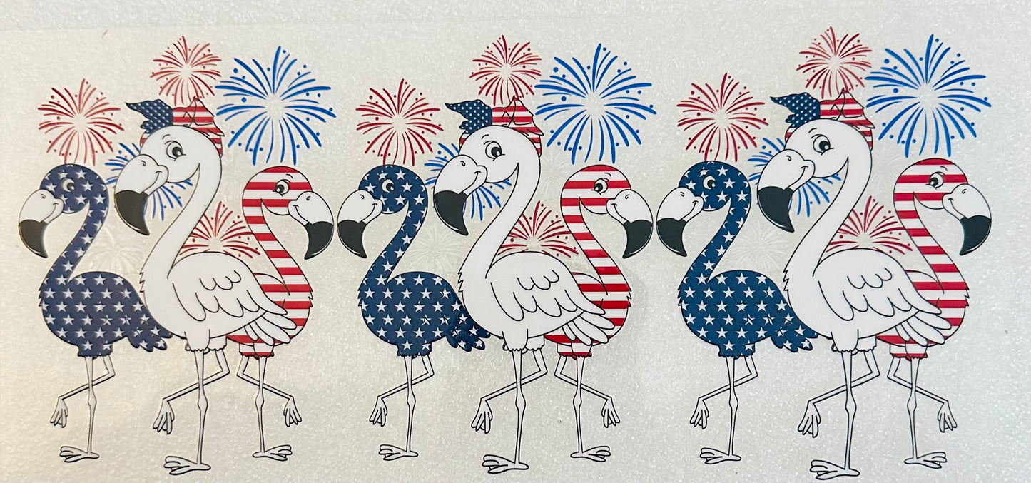 Flamingo 4th of July decal